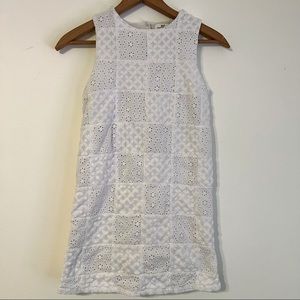 VINEYARD VINES Girls Eyelet Patchwork Dress, White Cap